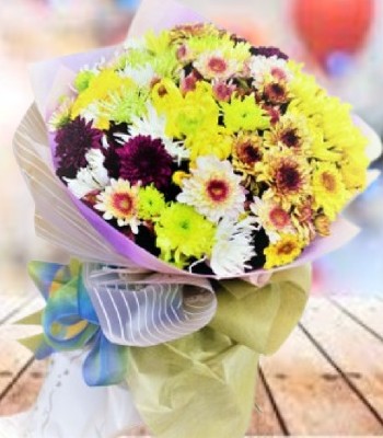 Mix Color Chrysanthemum Bouquet - Assorted Chrysanthemum Flowers